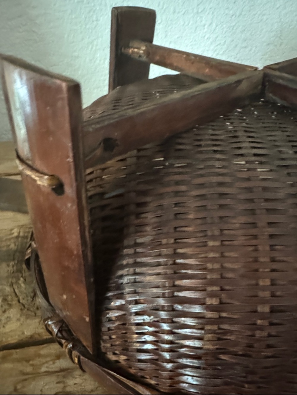Handwoven Brown Rattan Bowl Basket - Rustic Home Accents - Picture 4 of 9